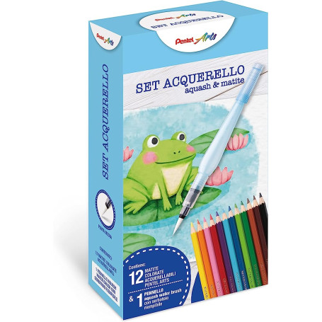 SET ACQUERELLO AQUASH E MATITE PENTEL CONF.12PZ+1BRUSH