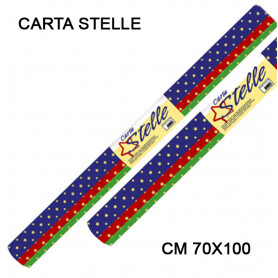CARTA STELLE CM.70x100 - CONF. 12 FG. - COL. ASS.