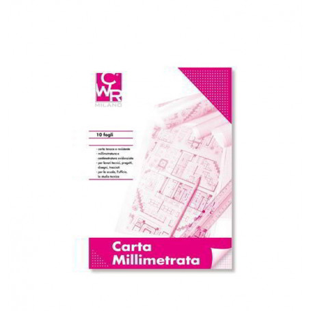 CARTA MILLIMETRATA - BLOCCO 10 FG. CM. 2 9,7x42CWR