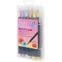 SET 12 PENNARELLI BRUSH MARKERS COLORI PASTEL LEGAMI