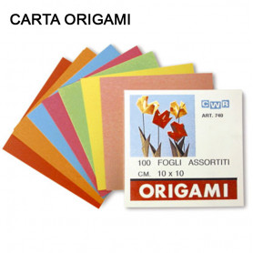CARTA ORIGAMI - CONF. 100 FOGLI CM.10x10 - COL. ASS.