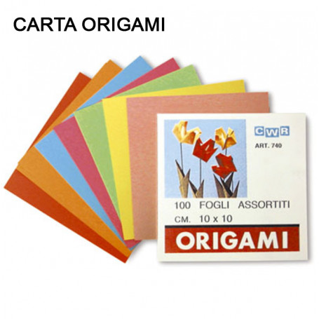 CARTA ORIGAMI - CONF. 100 FOGLI CM.10x10 - COL. ASS.