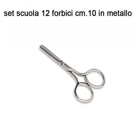 FORBICINE METALLO PER BAMBINI - CARTELLA 12 PZ.