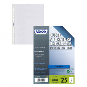 BUSTE A FORATURA UNIVERSALE 15X21 FAVORI T CONF.25PZ