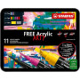 MARCATORE ACRILICO FREE ARTY STABILO CONF.11PZ  IN LATTA