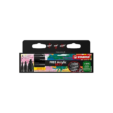 MARCATORE ACRILICO FREE ARTY STABILO CONF.3PZ