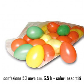 UOVA COLORATE IN PLASTICA - CONF. 50 PZ. 