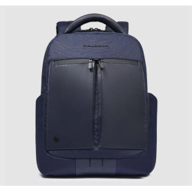 ZAINO PORTA COMPUTER 2 COMPARTI IN TESSUTO E PELLE 15.6"