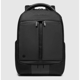 ZAINO PORTA COMPUTER 2 COMPARTI IN TESSUTO E PELLE 14.2"