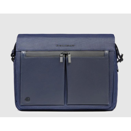 MESSENGER PICCOLA PORTA IPAD IN TESSUTO E PELLE