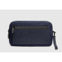 POCHETTE 2 COMPARTI IN TESSUTO E PELLE 