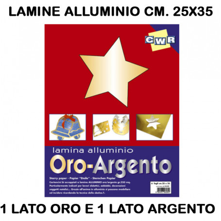 LAMINE ALLUMINIO ORO/ARG CM.25X35 - CONF . 6 PZ.