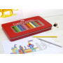 MATITE COLORATE ESAGONALE CONF.48PZ + ACCESSORI IN LATTA FABER-CASTELL