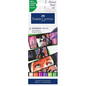 SET CREATIVE DUAL MARKERS SKETCH GRAPHIC NOVEL CONF.6PZ FABER-CASTELL