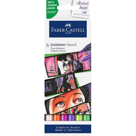 SET CREATIVE DUAL MARKERS SKETCH GRAPHIC NOVEL CONF.6PZ FABER-CASTELL