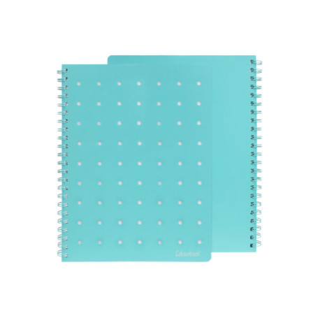 QUADERNO MAXI SPIRALATO PIN-IT 1 RIGO VERDE ACQUA COLOURBOOK