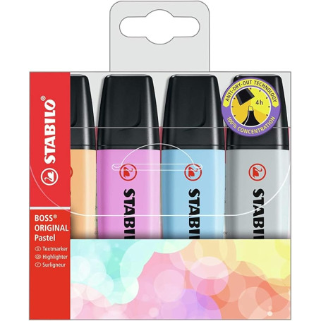 EVIDENZIATORE BOSS ORIGINAL PASTEL SET 4 PZ STABILO