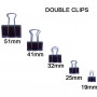 DOUBLE CLIPS 32MM NERO SCATTO 