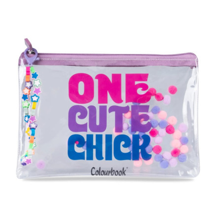 BUSTINA IN PVC SOFT BUBBLE ONE CUTE CHICK COLOURBOOK