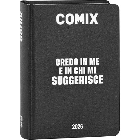 AGENDA 16 MESI COMIX MINI BLACK 