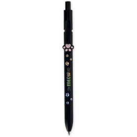 PENNA SFERA A SCATTO NERA-MEOW KITTY LEGAMI