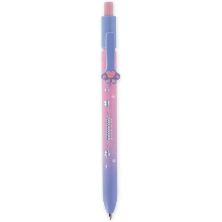 PENNA SFERA A SCATTO BLU -MEOW KITTY LEGAMI