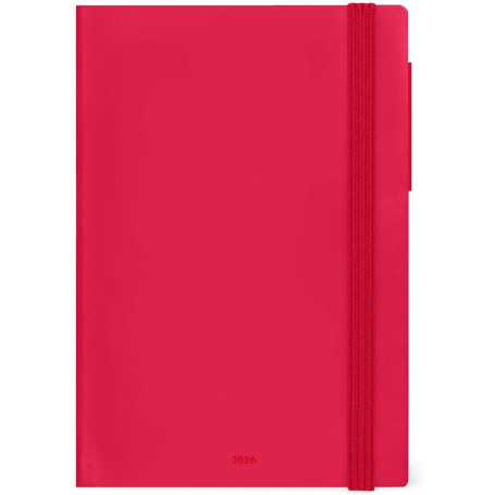 AGENDA 12 MESI GIORNALIERA MEDIUM ROSSA CM12X18 LEGAMI