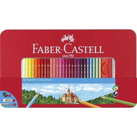 PASTELLI COLORATI + ACCESSORI CONF.60PZ METALLO FABER-CASTELL