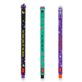 3 PENNE GEL CANCELLABILI THE BOO CREW ZOOMBIE+SKELETON+KITTY WITCH