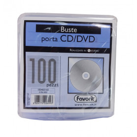 BUSTA PORTA CD/DVD CONF. 100PZ FAVORIT 