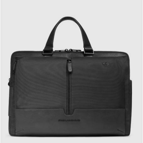 BORSA DA LAVORO DUE MANICI PORTA PC E IPAD IN NYLON E PELLE