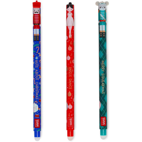 SET 3 PENNE GEL CANCELLABILI NUTCRACKER+BALLERINA+MOUSE LEGAMI