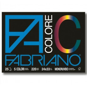 BLOCCO FABRIANO 24X33 COLORE 220GR 25FG. 