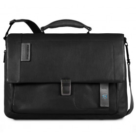 CARTELLA PORTACOMPUTER CON PATTA E PORTA IPAD IN PELLE