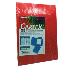 CARTELLINE TRE LEMBI 200GR.CONF25PZ ROSS O CARTEX