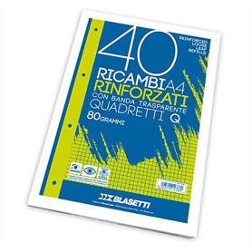 RICAMBI RINFORZATI A4 BIANCHI RIGO 5MM GR.80 FG.40