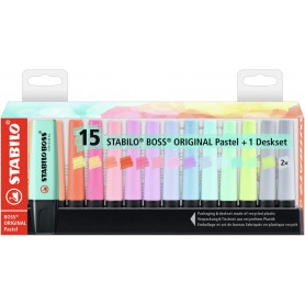 EVIDENZIATORE STABILO BOSS 15PZ PASTEL + 1DESKSET