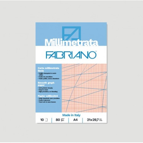 CARTA MILLIMETRATA FABRIANO A4  FG10 GR80